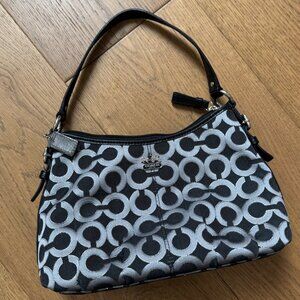 Coach Round "C" Print Black/Silver Mini Hobo Bag - Vintage Y2K - EUC